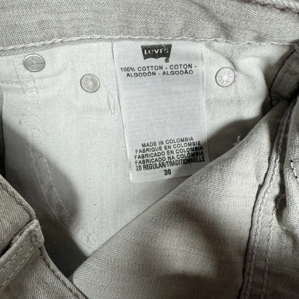 Levi's 510 Shorts Men's 30 Gray Denim Jorts Super Skinny Y2K‎ Grunge